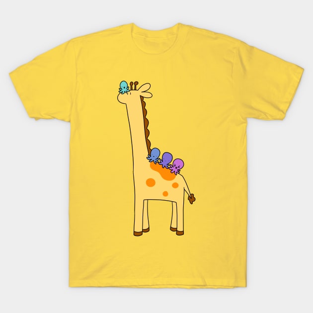 Giraffe with Octopi T-Shirt by saradaboru